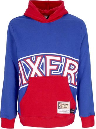 Mitchell & Ness NBA Big Face Hoodie Hardwood Classics - Heren - Hoodies - Blauw - XL - Katoen - Hoodies & sweatvesten