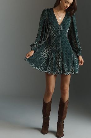 Paige Ambrose Long-Sleeve A-Line V-Neck Mini Dress
