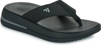 FitFlop Womens Surff Two-Tone Webbing Toe-Post Sandals In All Black
