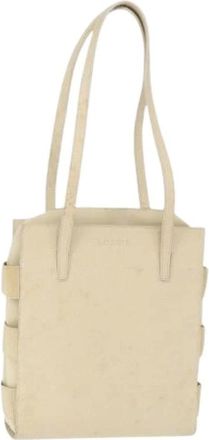 Loewe Pre-owned Tote Bags, female, White, Size: ONE SIZE Pre-owned Leather Shoulder Bag