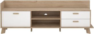 ebuy24 Mueble de tv con 2 puertas, 1 caj&oacute;n, 2 nichos l181,9 cm - blanco
