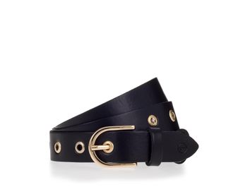 Tamaris Lederg&uuml;rtel TAMARIS, Damen, Gr. 11,5, schwarz, Rindsleder, G&uuml;rtel Lederg&uuml;rtel, Goldene &Ouml;sen