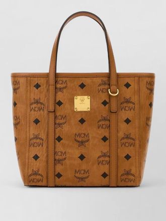 MCM canvas toni tote bag gold hardware top handles