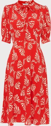L.k. Bennett Womens Marceau Dress, Red Silk - Size 16 UK