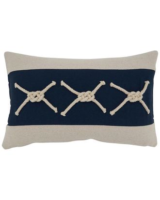 Saro Lifestyle Rope Knots Applique Pillow