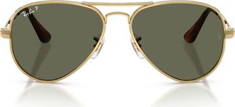 Ray-Ban Aviator Max 58mm Polarized Pilot Sunglasses in Arista /Green Polar at Nordstrom