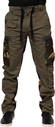 Dolce & Gabbana Mens Brown Cotton Camouflage Cargo Pants