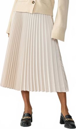 Sanctuary Womens Everyday Pleated Satin Skirt In Toasted Marshmallow