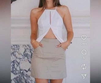 Katie May Womens Lily Easton Rae Top And Mini Skirt Set In White