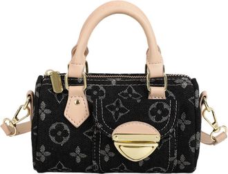 Generic Handbags for Womens Fashion Trends Denim Boston Crossbody Bags(Dark blue,A)