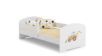 OEM Lettino Per Bambini Luk Con Ringhiera 160x80 Escavatore Giallo
