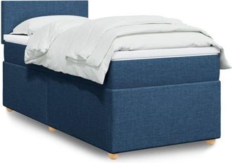 vidaXL Cama Box Spring Con Colch&oacute;n Tela Azul 80x200 Cm Vidaxl