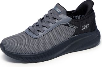 Skechers Mens Hands Free Slip-ins Bobs Squad Chaos-Balanced Edge Sneaker, Dark Gray, 9.5 UK
