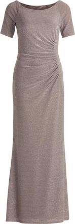Vera Mont Glitter Avondjurk met Figuurverbeterend Ontwerp - Dames - Avondkleed - Bruin - 2XL - Kleedjes