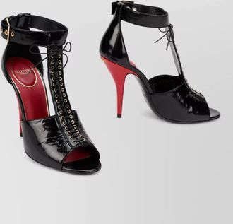 Valentino Garavani patent leather open-toe pumps