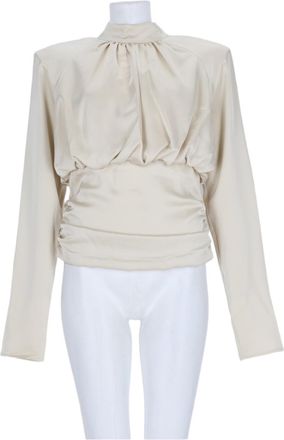 Rotate Structured Long-Sleeved Top With Ruched Detail And Pronounced Shoulders