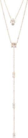 Nordstrom Layered Cubic Zircoina Y-Necklace in Clear- Gold at Nordstrom