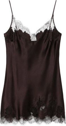 Carine Gilson Abito stile sottoveste in seta - Marrone