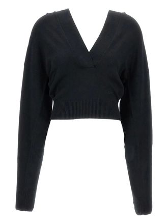 Stella McCartney embroidered-logo sweater - women - Lyocell/Polyamide/Virgin Wool - M - Black