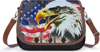 Generic Thank You Veterans Memorial Day Crossbody Bag Womens Handbag PU Message Bags Shoulder Purse with Adjustable Strap