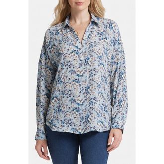 NYDJ Becky Recycled Polyester Georgette Blouse in Alpine Valley at Nordstrom Rack, Size X-Large
