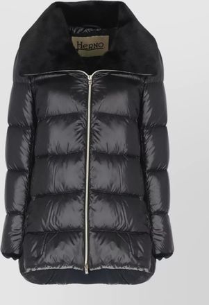 Herno down faux fur collar quilted puffer jacket
