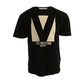 Valentino Tops, Heren, Zwart, M, Katoen, T-shirt