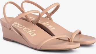 Pedro Garcia Strappy wedge sandal in camel leather| wikta | Spring Summer 26 | PEDRO GARCIA