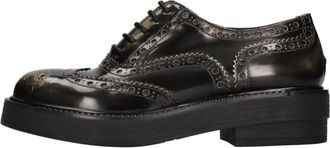 Strategia Lace-up Flats - Dames - Veterschoenen - Zwart - 38 EU - Leer - Schoenen
