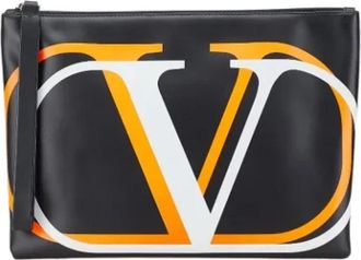 Valentino Pre-owned Leather clutches - Heren - Vintage Clutch - Zwart - ONE Size - Leer - Vintage