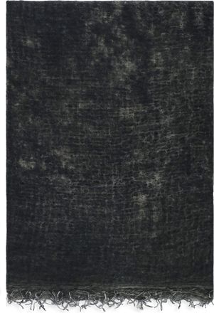 Avant Toi Grey Melange Cashmere Fringed Scarf