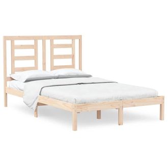 Berkfield Home Bed Frame Solid Wood Pine 120x200 cm in Light Tan | Size: Small Double