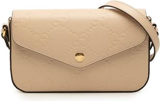 Gucci Pre-owned Gucci Super Mini GG Jumbo Embossed Leather Pochette Ladies DAZVM565WL2Q7IMH