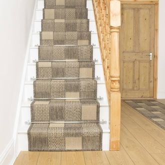 Runrug Stair Runner Carpet - Durable, Non-Slip, 7mm - Patch in Light Brown | Size: 80 cm x 660 cm