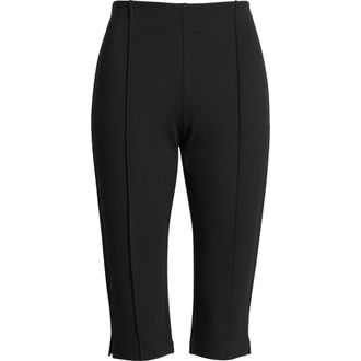 Nordstrom Ponte Knit Capri Pants in Black at Nordstrom, Size Xx-Large
