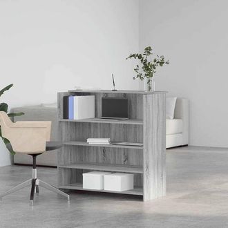 Berkfield Home Reception Desk Grey Sonoma 100x50x103.5 cm Engineered Wood