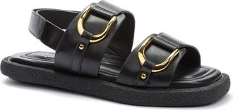 Keddo Zwarte Open Platte Sandalen Vrouwen - Dames - Sandalen - Zwart - 37 EU - Schoenen
