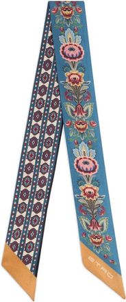 Etro Foulard in seta con stampa paisley - Blu