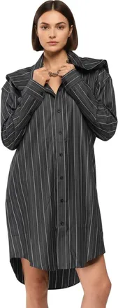 Y / Project Grey Stripes Shirt Collar Dress