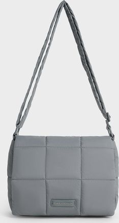 Charles & Keith Mini Errya Nylon Quilted Puffy Crossbody Bag