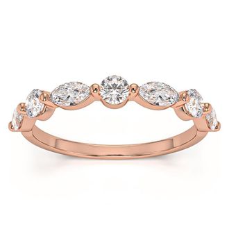 Pompeii3 1Ct Marquise & Round Diamond Wedding Ring in White, Yellow, or Rose Gold
