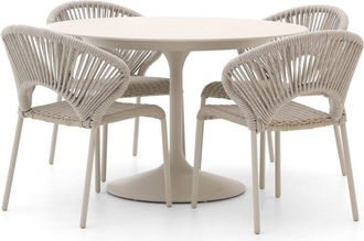 Suns Vado/Nova &oslash;120cm dining tuinset 5-delig stapelbaar
