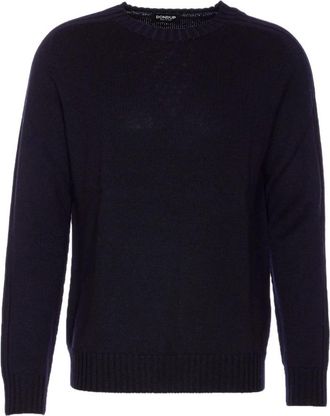 Dondup 38057 Crewneck Sweater - Heren - Ronde hals truien - Blauw - S - Wol - Truien & Vesten