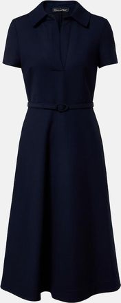 Oscar De La Renta Belted wool-blend midi dress
