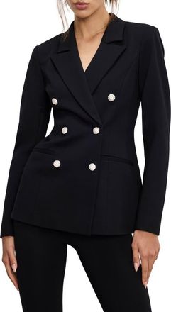 Good American Embellished Double Breasted Blazer in Black001 at Nordstrom Rack, Size X-Small