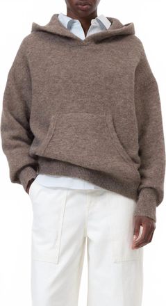 Closed Alpaca Wool Mix Hoodie In Clay Beige