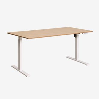 Sklum Escritorio Elevable El&eacute;ctrico Rectangular Con Funci&oacute;n De Memoria En Madera Y Hierro Serpi Sklum