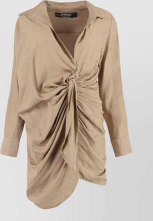 Jacquemus draped knotted asymmetric mini dress