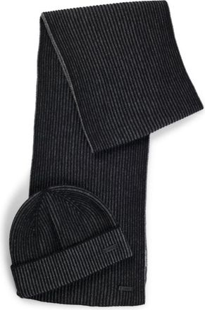 BOSS Hat and scarf set with logo labels