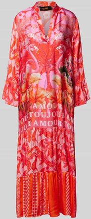 Miss Goodlife Tunikakleid aus Viskose mit V-Ausschnitt in Pink, Größe XS